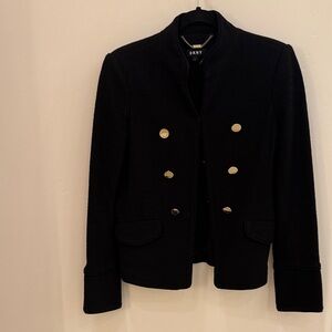 DKNY Women's Black Blazer with Gold Buttons